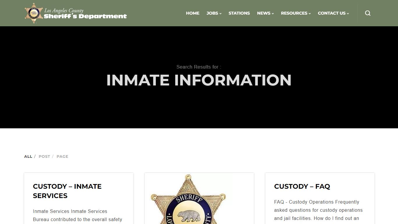 inmate information - Los Angeles County Sheriff's Department